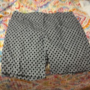 Black and White Geometric Patterned Shorts
